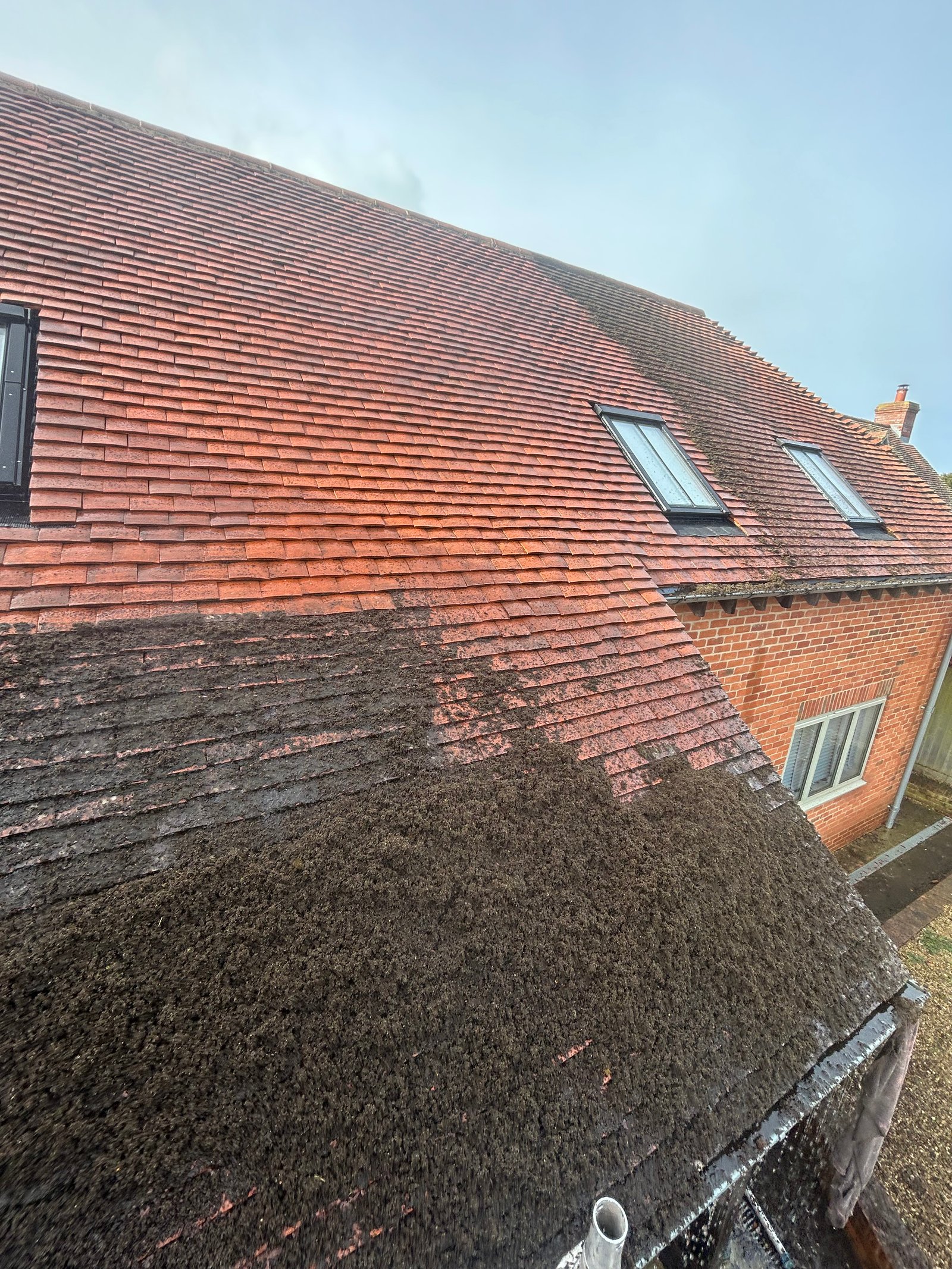 Roof cleaning project in Gloucestershire