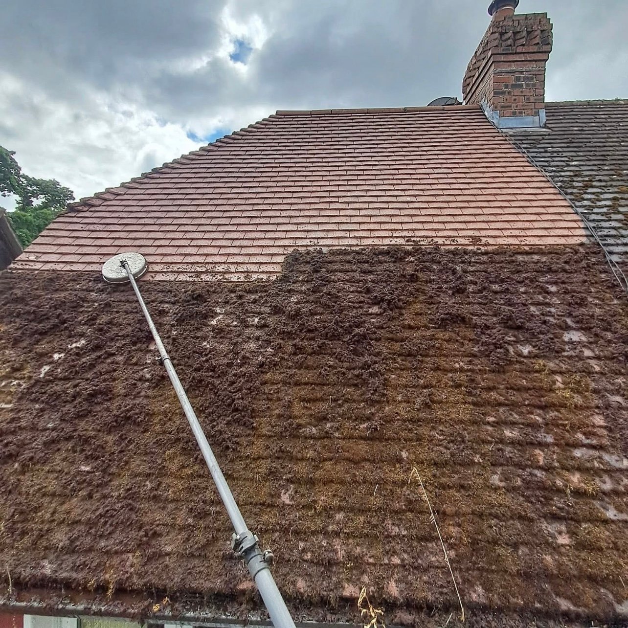Roof cleaning project in Gloucestershire