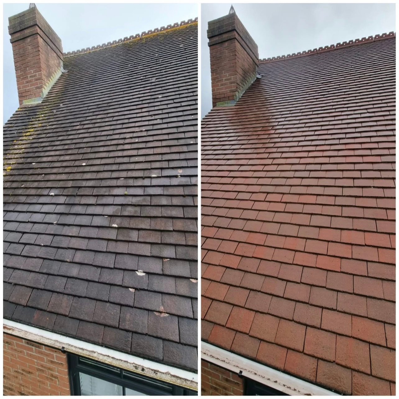 Roof cleaning project in Gloucestershire